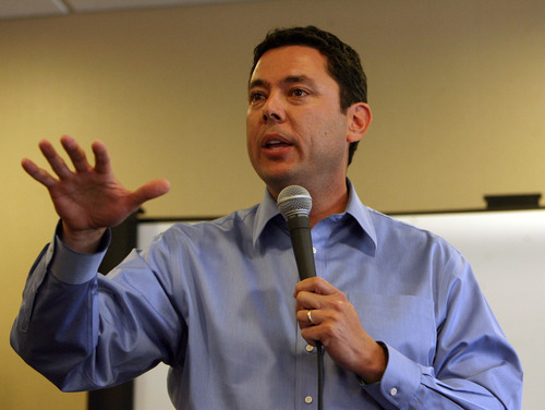 STEVE GRIFFIN |  Tribune File Photo
U.S. Rep. Jason Chaffetz has scheduled an afternoon announcement to talk about his 2012 election plans. Sources tell The Tribune that he will not challenge Sen. Orrin Hatch.
