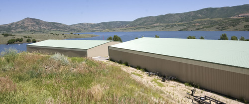 Al Hartmann  |  The Salt Lake Tribune
Covered boat storage buildings at Jordanelle State Park.