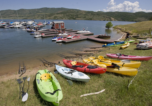 Al Hartmann  |  The Salt Lake Tribune
Water recreationists can rent everything from sea kayaks and jet skis to power boats at the Lake View Grill, General Store and Rental Center at the waters edge at Jordanelle State Park.