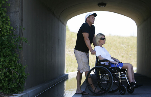 Francisco Kjolseth  |  The Salt Lake Tribune
Stephen and Shelli Eldredge of South Jordan talk about her tragic accident while on a family vacation. Shelli underwent 17 surgeries from June to late July. After a couple of weeks at The Queen's Medical Center in Honolulu, she was taken to Utah's University Hospital for specialized care at the beginning of July.