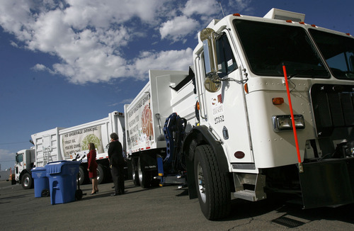 Francisco Kjolseth  |  The Salt Lake Tribune
Salt Lake County announces that it will expand its curbside-recycling program. Instead of picking up recyclables every other week, the county will do it weekly starting Sept. 1.
