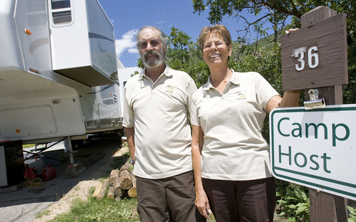 Al Hartmann  |  The Salt Lake Tribune
Mike and Billye Silvester are campground hosts at the Oak Hollow loop at Wasatch State Park.