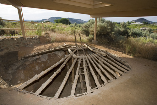 Al Hartmann  |  The Salt Lake Tribune
Much of Anasazi State Park's Coomb Site Ruin,s like this underground pithouse that has been excavated and studied, is under a roof to protect it from the elements.