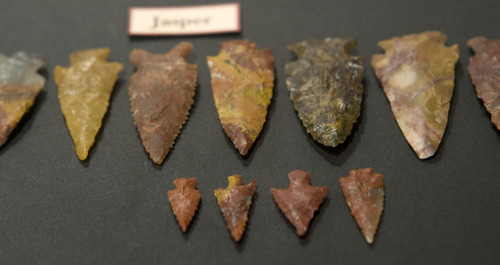 Al Hartmann  |  The Salt Lake Tribune
Anasazi State Park Museum in Boulder includes examples of Jasper projectile points, (arrowheads) donated to the museum by Veda and Max Behuhin, long-time Boulder homesteaders who found artifacts on their land where they grazed cattle. The family donated more than 1,000 items to the museum in 2008.