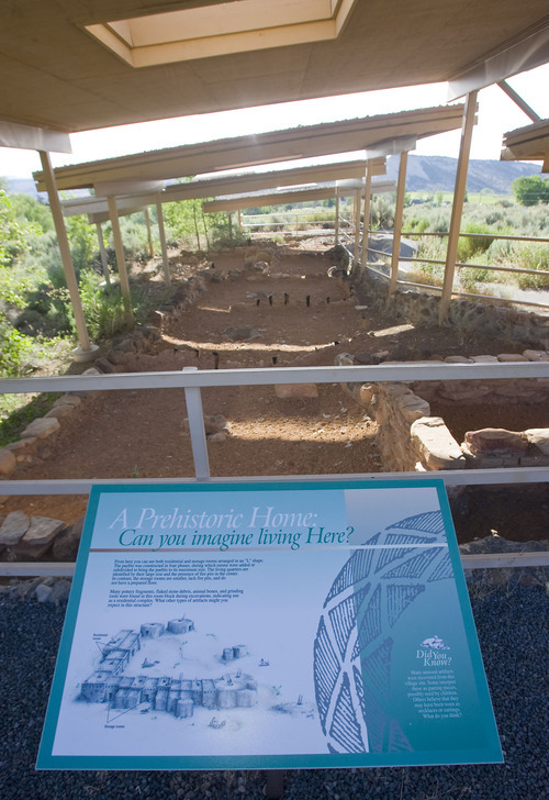 Al Hartmann  |  The Salt Lake Tribune
Much of the Anasazi State Park's Coomb Site Ruins that has been excavated and studied is under a roof to protect it from the elements.
