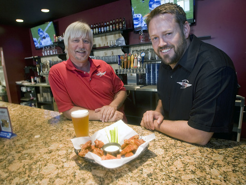 Al Hartmann  |  The Salt Lake Tribune
Will Miller, left, and Will Owens are partners with Wing Nutz, a Utah-based restaurant chain with a dozen locations.   This one is in Sugarhouse.