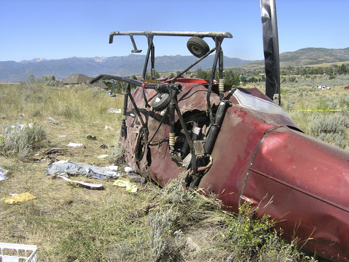Courtesy Wasatch County Sheriff's Office
Three people were injured in a helicopter crash near Heber City Saturday afternoon.