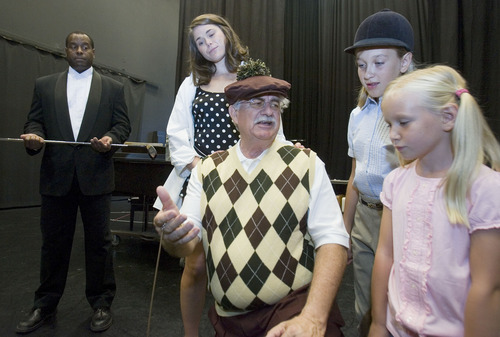 Paul Fraughton | The Salt Lake Tribune
Darryl Stamp, Ali Goldsmith, David Tucker, Grace Pilling and Ella Pilling  in the Wasatch Theatre Company production 