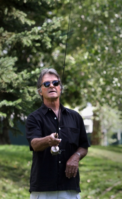 Rick Egan   |  The Salt Lake Tribune
Jack Plumb practices casting in a park near his shop in Salt Lake City. As a kid growing up in Indiana, he won the national casting competition as a 13-year-old in Chicago. He moved to Utah and found no interest in the event so he hung up his spinning rods. Now 64, Plumb renewed his interest in casting and ended up winning the national title this summer in Long Beach, Calif.