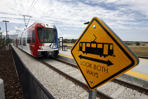 FRANCISCO KJOLSETH  |  Tribune File Photo
The Utah Transit Authority is putting a new focus on pedestrian safety and says it wants to be a national leader in developing new standards. This file photo shows a station on the new Mid-Jordan TRAX line in Midvale.