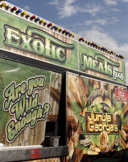 Trent Nelson  |  The Salt Lake Tribune
Jungle George's Exotic Meats and Bugs, a food vendor at the Utah State Fair in Salt Lake City, Utah, Wednesday, September 14, 2011.