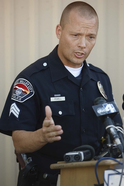 Trent Nelson  |  The Salt Lake Tribune
West Valley City public information officer Mike Powell speaks at a press conference regarding the 2009 disappearance of Susan Powell, in Ely, Nev., Friday, Aug. 19, 2011.