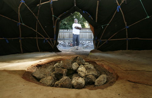Francisco Kjolseth  |  The Salt Lake Tribune
Stephen Todachiny, a traditional American Indian healer, talks recently about the ritual when he takes people into a buffalo-style sweat lodge at the Indian Walk In Center in Salt Lake City.