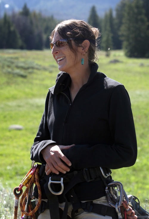 Rick Egan  | The Salt Lake Tribune 

Grand Teton National Park ecologist Nancy Bockino is working on a project collecting seeds from whitebark pine trees, Thursday, Aug. 4, 2011.