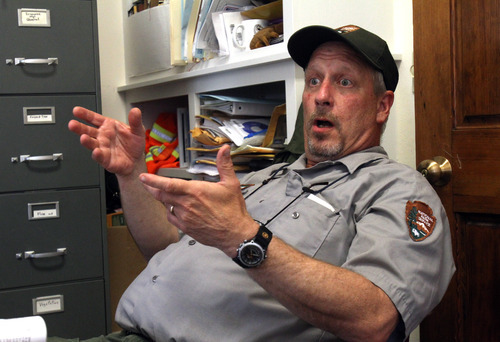 Rick Egan  | The Salt Lake Tribune 

Roy Renkin, forest ecologist, Yellowstone National Park, says big beetle outbreaks have happened before and the forest recovered, Tuesday, August 2, 2011.