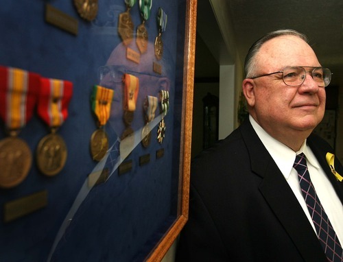 Leah Hogsten | The Salt Lake Tribune
Veterans advocates like Frank Maughan, a Vietnam veteran who retired after 28 years in the Army and Army Reserves, oppose proposed cuts to veteran medical care and prescriptions.