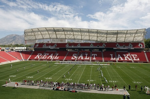 Chris Detrick  |  The Salt Lake Tribune
Jordan and Notre Dame face off during the game at Rio Tinto Stadium Saturday September 24, 2011. Jordan won the game 39-0.