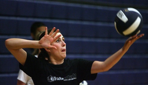 Steve Griffin  |  The Salt Lake Tribune
Waterford's Sierra Kane serves the ball during volleyball practice.