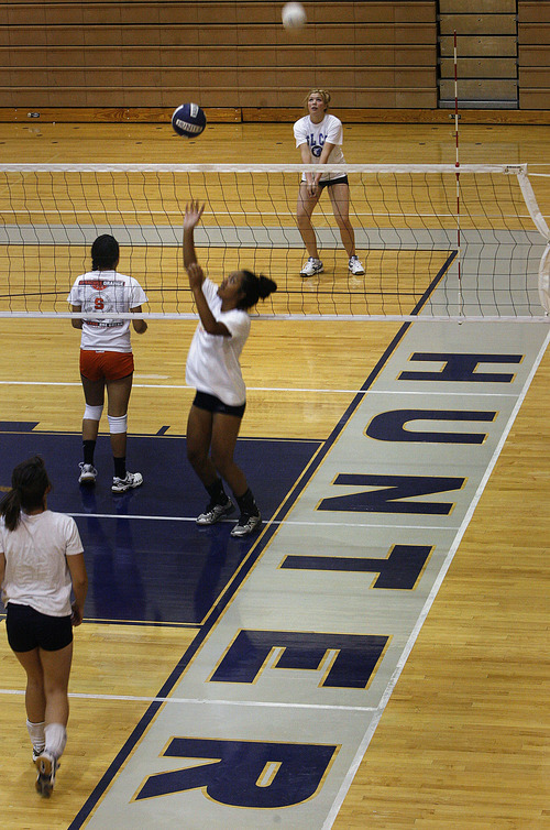 Scott Sommerdorf  |  The Salt Lake Tribune             
The Hunter Volleyball team practices in West Valley City on Monday. Former Hunter volleyball player Janelle Tongaonevai, wife of University of Utah defensive lineman Ron Tongaonevai, passed away following a Sept. 1 car accident that also involved her sister Jazmyn Davidson. The team is organizing a fundraiser for the Davidson family.