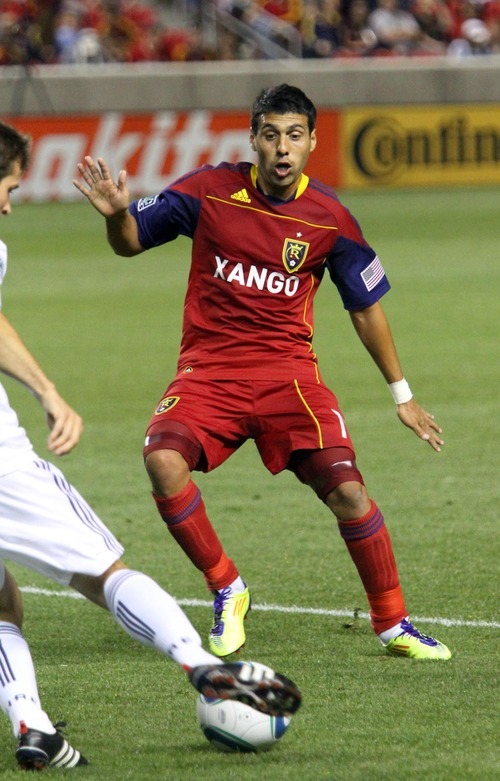 Real Salt Lake midfielder Javier Morales is back on the field after a long season on the bench during RSL's 0-3 home loss in Rio Tinto Stadium against the Chicago Fire.
Stephen Holt/ Special to the Tribune