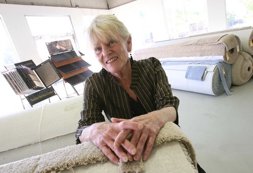 Leah Hogsten | The Salt Lake Tribune
Carpet Barn co-owner Harla Mcqueen is shown Thursday at her new store. After more than 40 years in West Valley City, the owners of The Carpet Barn, Ken and Harla Macqueen, have moved the business to South Salt Lake.