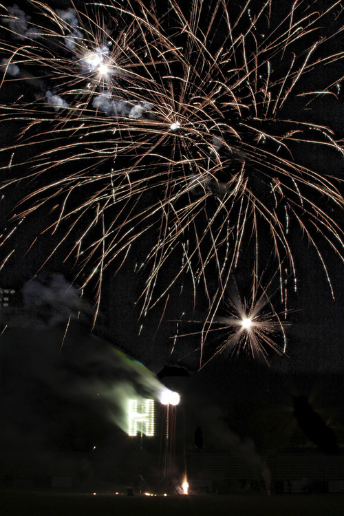 Megan Dolle | Special to The Tribune
Hillcrest High celebrated its 50th birthday with fireworks and the ceremonial burning of the 