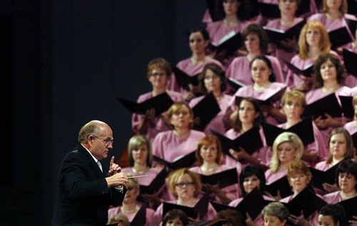 Scott Sommerdorf  |  The Salt Lake Tribune             
Choir Director Mack Wilberg during the afternoon session of the 181st Semiannual General Conference in Salt Lake City, Sunday, October 2, 2011.