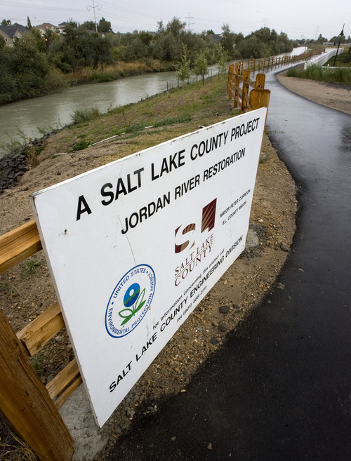 Steve Griffin  |  The Salt Lake Tribune
Salt Lake County led a coordinated effort by local, state and federal government agencies to revitalize the Jordan River's east bank near 1100 W. 7200 South, providing the county with flood control and water quality benefits.