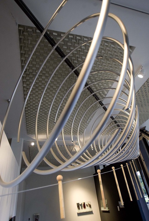 Trent Nelson  |  The Salt Lake Tribune
A sculpture meant to visualize sound at The Leonardo, which is set to open in Salt Lake City on Saturday.