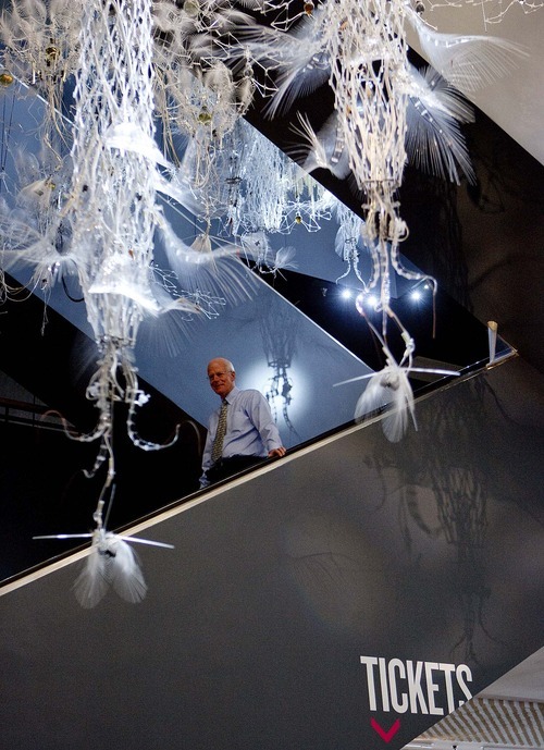 Trent Nelson  |  The Salt Lake Tribune
Peter Giles is the executive director of The Leonardo, which is set to open in Salt Lake City on Saturday. In the foreground is Philip Beesley's Hylozic Veil, 