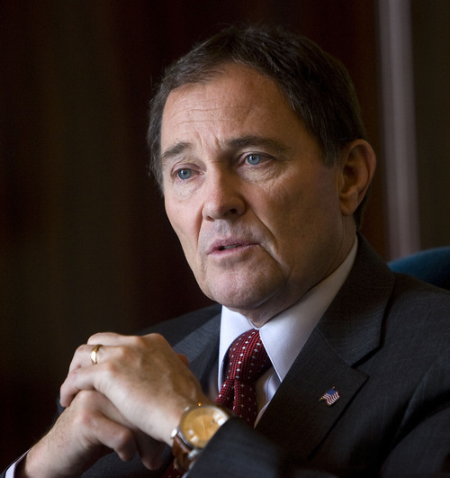 Tribune File Photo
Gov. Gary Herbert denies allegations he is trying to improve his own re-election chances by pushing for a friendlier congessional district map for Rep. Jim Matheson. He said is interest in redistricting maps that are fair for all.