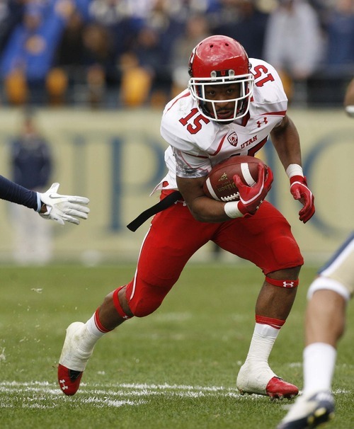 Trent Nelson  |  The Salt Lake Tribune
Utah running back John White runs the ball during the first half. Utah vs. Pitt, college football at Heinz Field Stadium in Pittsburgh, Pennsylvania, Saturday, October 15, 2011.