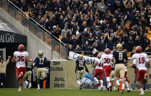 Trent Nelson  |  The Salt Lake Tribune
Pitt's Buddy Jackson runs for a touchdown during the first half. Utah vs. Pitt, college football at Heinz Field Stadium in Pittsburgh, Pennsylvania, Saturday, October 15, 2011.