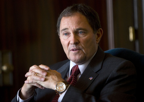 Tribune File Photo

Gov. Gary Herbert on Thursday signed a controversial congressional redistricting map, saying it is reasonable. Democrats have vowed to sue, saying it is a product of partisan gerrymandering intended to ensure all four U.S. House members from Utah are Republican.