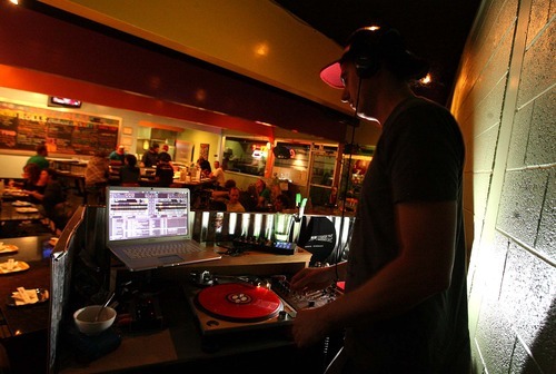 Leah Hogsten | The Salt Lake Tribune
 DJ PK plays new funk and old school soul Tuesday evenings at Sushi Groove, 2910 S. Highland Drive in Salt Lake City.