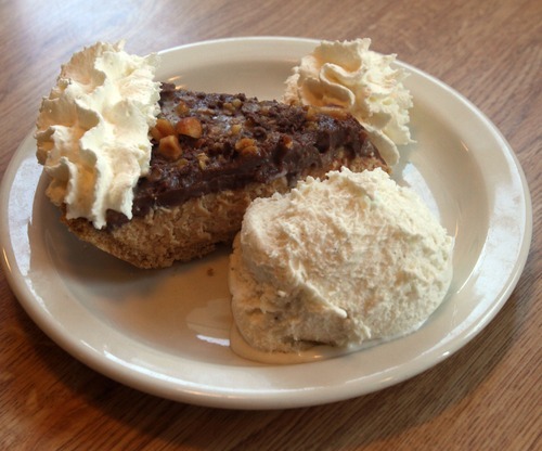 Rick Egan  | The Salt Lake Tribune 
Penny Ann's Cafe, at 1810 S. Main in Salt Lake City, serves simple, well-executed American and Italian comfort foods. Come for the great sandwiches like the Reuben but stay and linger over the exceptional made-from-scratch pies. Pictured, chocolate and peanut butter pie a la mode.