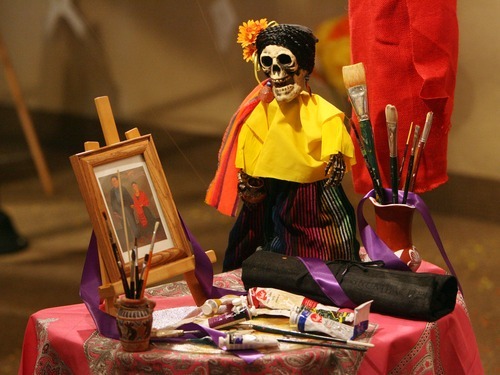 Steve Griffin  |  The Salt Lake Tribune


A memorial to the famous painter, Frida Kahlo, is part of the Utah Cultural Celebration Center's Day of the Dead Altar exhibits in West Valley City on Oct. 24, 2011. The exhibit runs through Nov. 3, 2011.