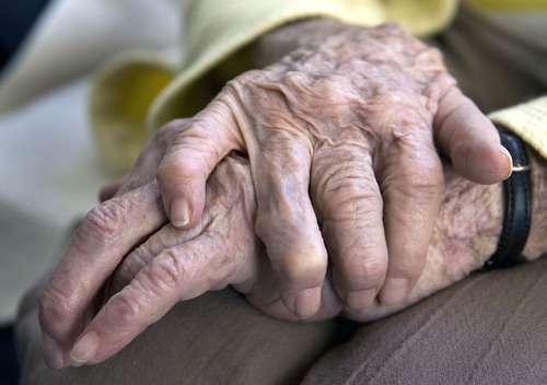 Al Hartmann  |  The Salt Lake Tribune
The hands of a 75-year-old woman with osteo and rheumatoid arthritis.  She has lived with the condition for  35 years.