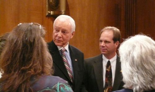 Matt Canham  |  Tribune file photo
Sen. Orrin Hatch, shown here meeting with some tea party activists from Utah, recently voted against extending the No Child Left Behind Act -- an education reform that he praised when it was pushed into law by President George W. Bush. Now Hatch says the law hasn't worked out. It was one of four votes he has backed away from following criticism by the tea party.