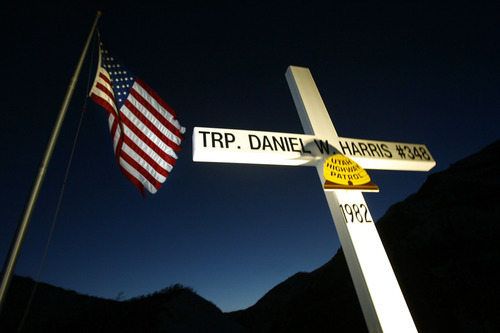 Tribune file photo

A cross overlooking I-80 in memorial of Trooper Daniel W. Harris.