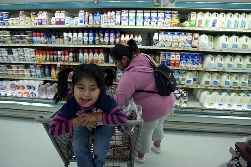 Djamila Grossman | The Salt Lake Tribune

Tarina Bishop shops with her daughter, Delila Bishop-Moon, in Wendover, Utah, on Friday, Oct. 14, 2011.