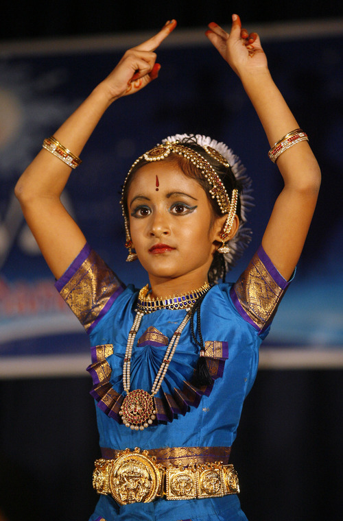 Rick Egan  | The Salt Lake Tribune 

Malavika Singh dances during the Divya School of Dance's first annual recital, at the Sri Sri Radha Krishna Temple in Salt Lake City, Saturday, Oct. 29, 2011.