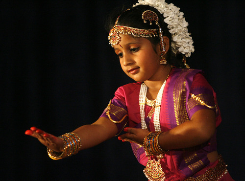 Rick Egan  | The Salt Lake Tribune 

Svetha Ramayanapu dances during the Divya School of Dance's first annual recital, at the Sri Sri Radha Krishna Temple in Salt Lake City, Saturday, Oct. 29, 2011.