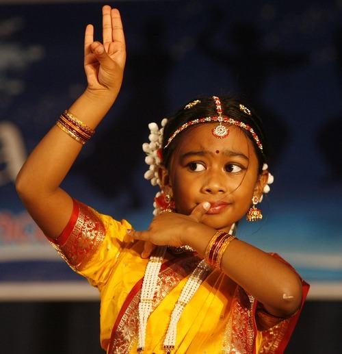 Rick Egan  | The Salt Lake Tribune 

Priyanka Mathews dances during the Divya School of Dance's first annual recital, at the Sri Sri Radha Krishna Temple in Salt Lake City, Saturday, Oct. 29, 2011.