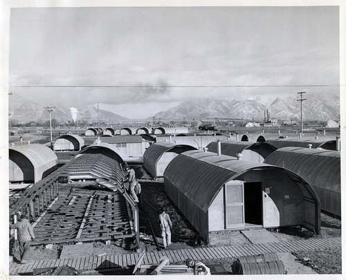Tribune file photo

Construction on barracks at the Naval Supply Depot in Clearfield, Utah, is seen in this 1943 photo.