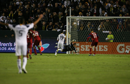 Kim Raff |  The Salt Lake Tribune
Real Salt Lake reacts to a goal scored by the LA Galaxy breaking the tie and making the score 2-1during the Western Conference Championship at The Home Depot Center in Carson, CA on Sunday, November 6, 2011.