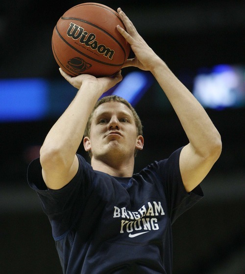 Trent Nelson | Tribune file photo
Brock Zylstra averaged 17.3 points during a four-game summer overseas trip, and is expected to start at point guard until UCLA transfer Matt Carlino becomes eligible in mid-December.