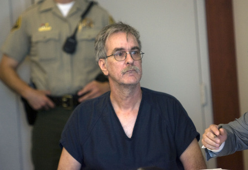 Al Hartmann  |  The Salt Lake Tribune
Dale Beckering, charged with aggravated abuse of a disabled adult for the March death of 22-year-old Christina Harms, sits in Judge Leon Dever's Third District Court in Salt Lake City Friday, June 3, for a preliminary hearing.