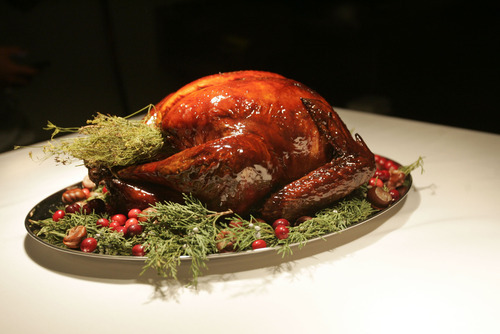 Kim Raff | The Salt Lake Tribune
Turkey brined in beer by David Cole, co-owner of Epic Brewing, and prepared by Viet Pham, chef of Forage in Salt Lake City.