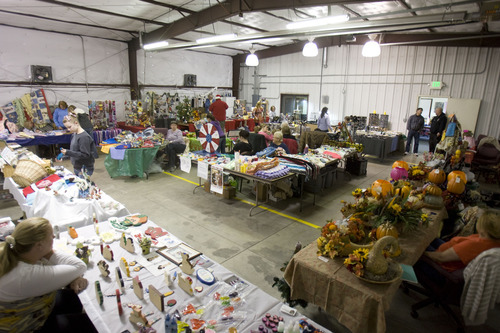 Trent Nelson  |  The Salt Lake Tribune
A craft fair fills the fire station in the town of Stockton, Utah, Saturday, November 19, 2011. The Deseret Chemical Depot is finishing the incineration of the chemical weapons stockpile and beginning in January, the 1,500 employees will be phased out. The people in nearby towns like Stockton will feel the effects of the jobs lost.